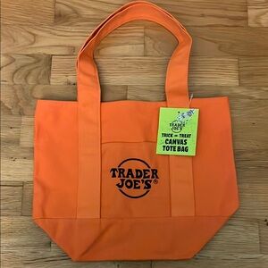 Trader Joe's Orange Halloween Mini Tote Bag